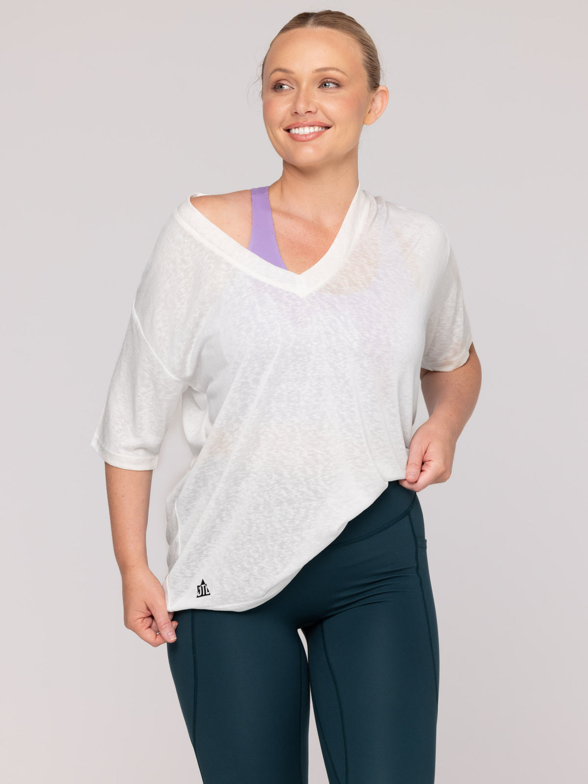 Brooke is wearing our Tee in size M. She is AUS 12.