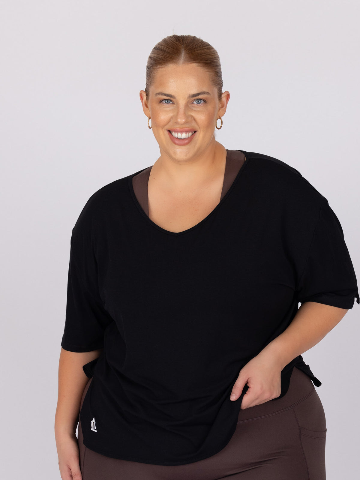 Kaleena is wearing our Tee in size XC. She is AUS 22-24.
